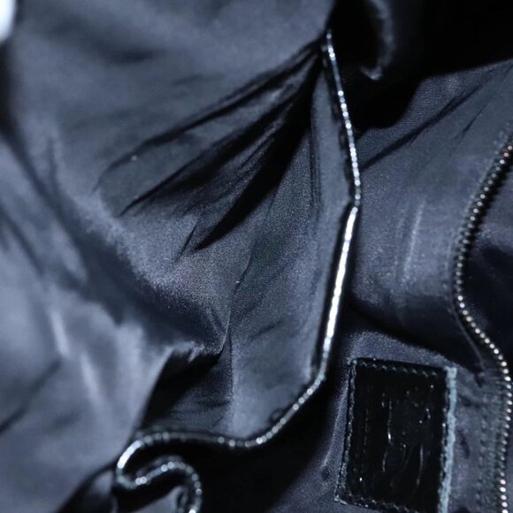 BURBERRY Nova Check Tote Bag PVC Enamel Gray Black Auth 111120 - Picture 13 of 16